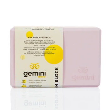 Блок для йоги Gemini Eva Pro 180грамм 23х15х7, 5см Moon GBK-1005 Розовый