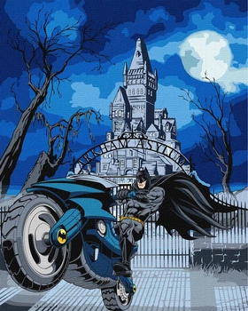 Картина по номерам, набір для розпису WB "Batman: Batcycle з фарбами металік extra" 40*50см, термопакет, Ідейка, КНО8709