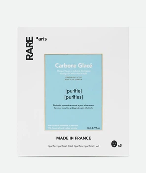 RARE PARIS Carbone Glacé Purifying Face Mask Очищающая маска для лица с гамамелисом и экстрактом мальвы (набор 5шт)115мл