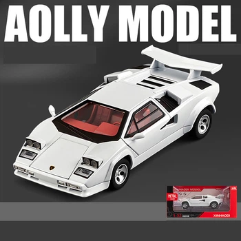 Металлическая модель Lamborghini Countach LP 1:32 со светом и звуком Инерционная машинка в коробке спортивная коллекционная модель