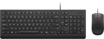 Zestaw przewodowy Lenovo Essential Wired Combo Keyboard and Mouse USB Black (4X31R64442)