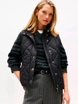 Теплый жилет короткий женский Tommy Hilfiger XW06097-BDS(Black) S Черный (198296272291)