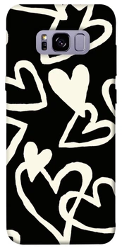 Чохол Black and white hearts для Galaxy S8+