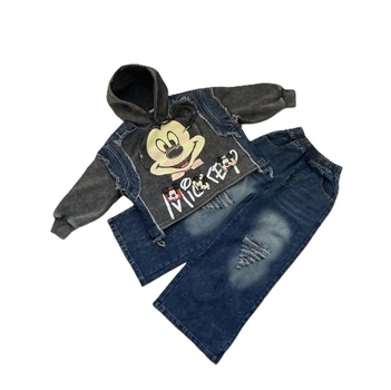Костюм для дівчинки 071006 з джинсовими вставками весна-осінь "Mickey" 120 см