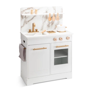 Ігровий набір New Classic Toys Міні-кухня біла з мармуром 60x30x86 см