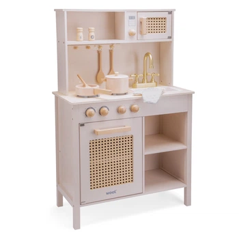 Ігровий набір New Classic Toys Міні-кухня - ротанг рожева 60x31x93 см