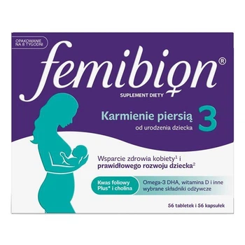 Фемибион 3 Femibion 3 для грудного вскармливания DHA Омега-3 фолиевая кислота L-метилфолат 56 табл + 56 капсул