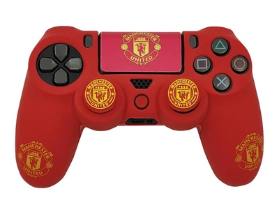 Защитный силиконовый чехол Manchester United и наклейка на тачпад для геймпада Sony DualShock (PS4) + накладки на стики