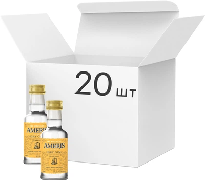 Упаковка джину Ameris Botanical London Dry Gin 0.1 л 40% х 20 шт (18000296003609)