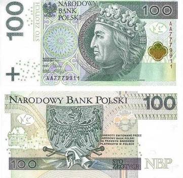 Банкнота 100 злотих Польща 2012 рік UNC