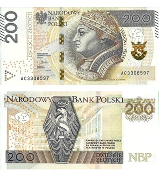 Банкнота 200 злотих Польща 2015 рік UNC
