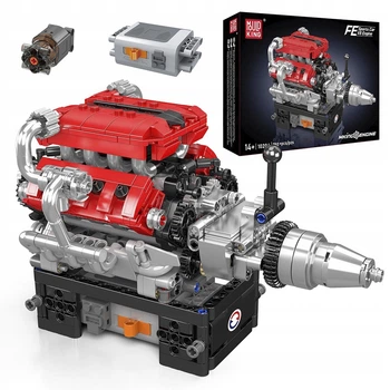 Конструктор двигатель Ferrari V8 Mould King восьмицилиндровый 750 деталей Красный (28365)