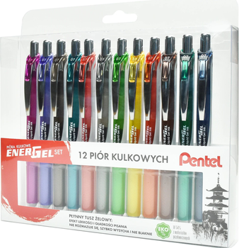 Zestaw długopisów kulkowych PENTEL BL77 w etui 12 kolorów (5902894026058)