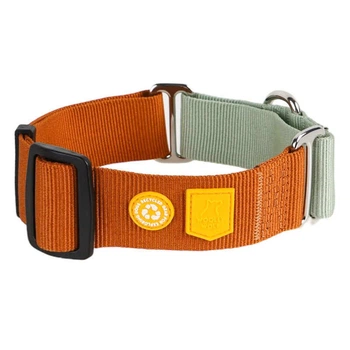 Woolly Wolf Color Block Martingale Collar Terracotta - Нашийник широкий для собак середніх та великих порід L / 40-59 см (6430072389705)
