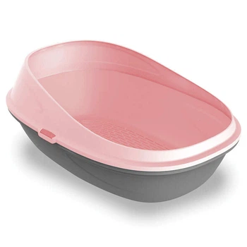 Туалет открытый для котов с высокими бортами и сеткой Petmax Cat Toilet Pop Up Plus 57х39х27 см (3838851384614)