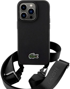 Etui Lacoste do iPhone 15 Pro max Iconic Petit Pique Crossbody Black (LCHCP15XSPVCK)