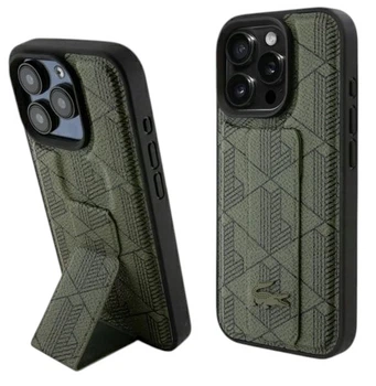 Etui Lacoste do iPhone 16 Pro max Grip Stand Mono Khaki (LCHCP16XGSPBSB)