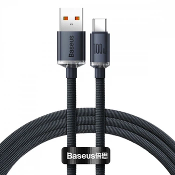 Кабель Baseus Crystal Shine Series Type-C 100W (1.2m) black (CAJY000401)