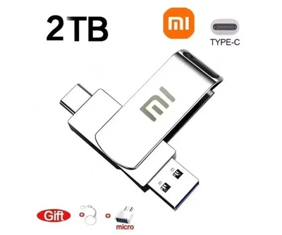 Флеш накопитель-память 2в1 MI в металлическом корпусе USB3.0 + TYPE-C + переходник Micro USB 2TB 669