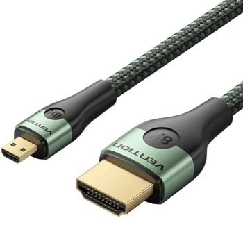 Кабель Vention HDMI M - Micro HDMI M 2м V2.0 8K 60Гц Aluminum Alloy Type Green (AGKGH)