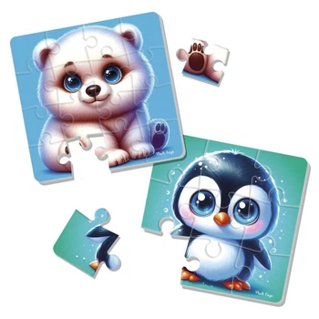 М’які максі пазли “Пінгвінчик і ведмедик" (2 пазла) Vladi Toys (264281)