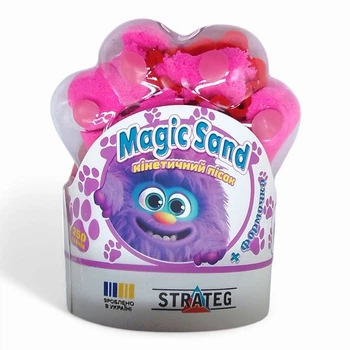 Кінетичний пісок "Magic Sand. Лапка", 250 г (рожевий) Strateg (257802)