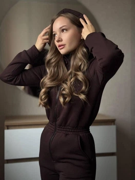 Комбінезон флісовий Come See And Buy Зима 40-42 Коричневий