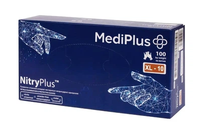 Рукавички нітрилові MediPlus NitryPlus Violet 3,9 г Фіолетові, розмір XL, 100 шт