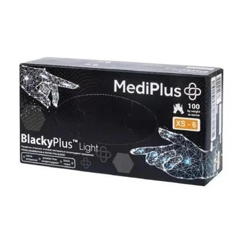 Рукавиці MediPlus BlackyPlus нітрилові XS 100 шт. Чорні
