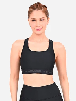 Спортивный топ для бега женский Under Armour Crossback Mid Bra 1361034-001 XS Черный (194514013530)