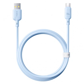 USB кабель Baseus P10377703313-00 Silky, Type-C, 1.0 м., Синій - 565564