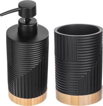 Набір з двох предметів для ванної кімнати Kadax Lunel Чорний (K10212)