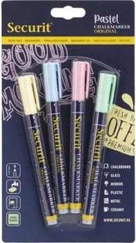 Zestaw markerów kredowych Securit Pastel 1-2 mm 4 szt BL-SMA100-V4-PAS (8719075287767)