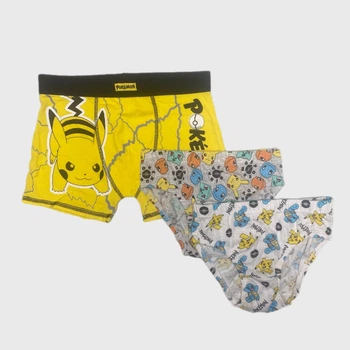 Труси Primark набір 3 шт. дитячі на хлопчика боксери + сліпи Покемон Pokemon 122 см (6-7 років) жовті, білі