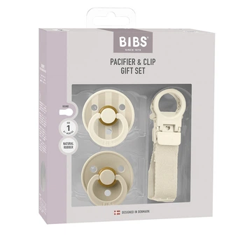 Подарочный набор пустышки и держатель для соски) BIBS Colour Pacifier & Loop Clip Gift Set Latex