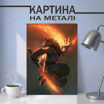 Картина на металле 21х30 (А4) Dota 2 — с персонажем Juggernaut, уникальный подарок