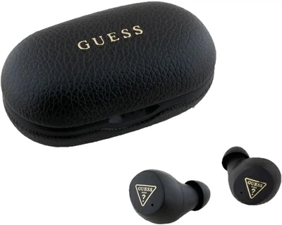 Навушники Guess Grained Classic Logo Bluetooth 5.3 Wireless + Doc Station Black (3666339329082)