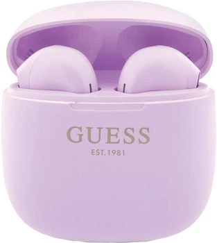Навушники Guess Classic EST Logo Bluetooth 5.3 Wireless + Doc Station Purple (3666339120863)