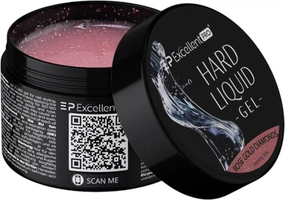 Żel budujący do paznokci Excellent Pro Hard Liquid Rose Gold Diamonds 50 g (5903900444200)