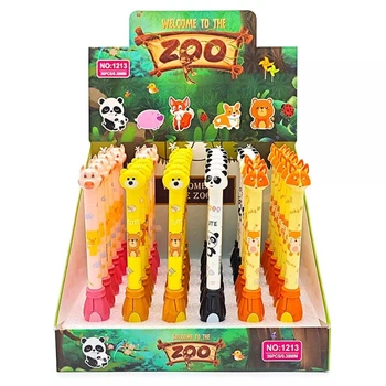 Ручка гелева 0,38мм Zoo синя NN