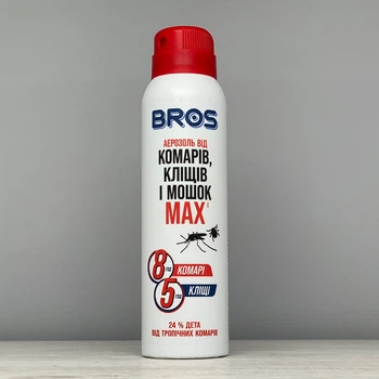 Репелент Аерозоль від комарів і кліщів Max 90 мл Bros