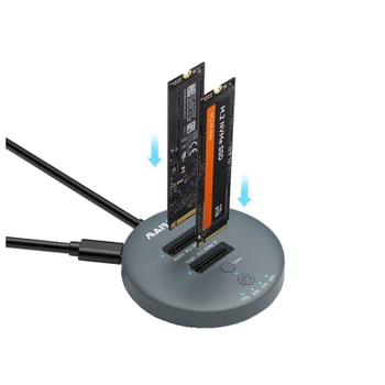 Док-станция для накопителей Maiwo 2*NVMe M.2 SSD to USB3.2 Gen2 USB-C 10Gbps (K3026P2 grey)