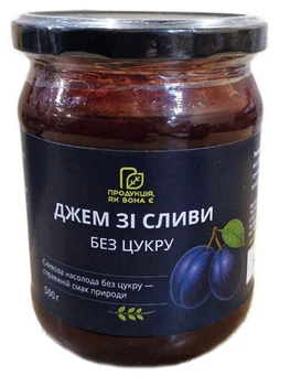 Джем без цукру сливовиий, 500 г