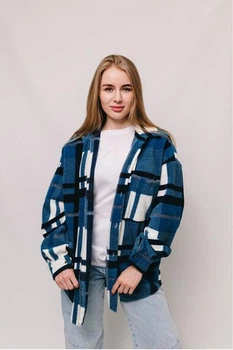 Сорочка тепла флісова бірюзова жіноча, XL-M