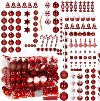 Набір ялинкових кульок Springos CA0155 3/4/5/6/7/8/10/11/14/17 см 149 шт (5907719411088)