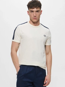 Футболка Fred Perry Taped Ringer Бежевий — розмір S