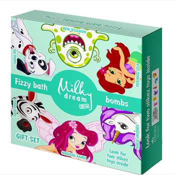Подарунковий набір з бомбами для ванн Milky Dream 7 штук по 75 г
