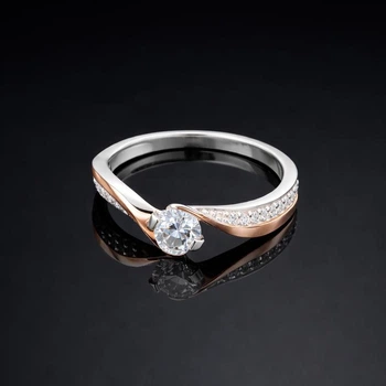 Серебряное кольцо Лиана с золотыми вставками 17,5р