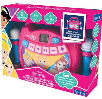 Портативна колонка Lexibook MP320DPZ Disney Princess Bluetooth зі світлом і двома мікрофонами (3380743093567)
