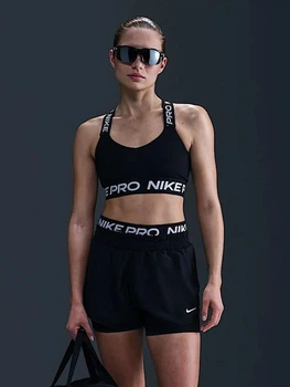 Спортивный топ для бега женский Nike Pro Bra Tt HF5372-010 L Черный с белым (0197602837544)